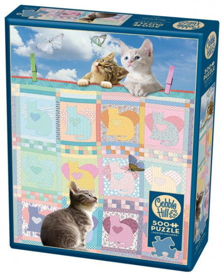 legpuzzel Quilted Kittens karton 500 stukjes