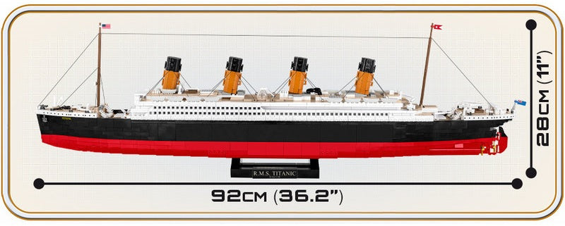 bootset Titanic 1:300 92 cm rood/wit 2840-delig