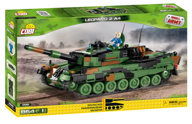 bouwset legervoertuig Leopard 2 A4 junior groen 865-delig