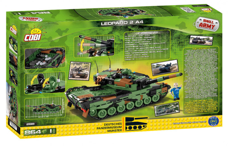 bouwset legervoertuig Leopard 2 A4 junior groen 865-delig