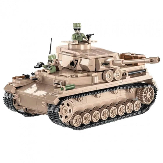 bouwset Panzerkampf tank 21,5 x 10,5 cm beige 555-delig