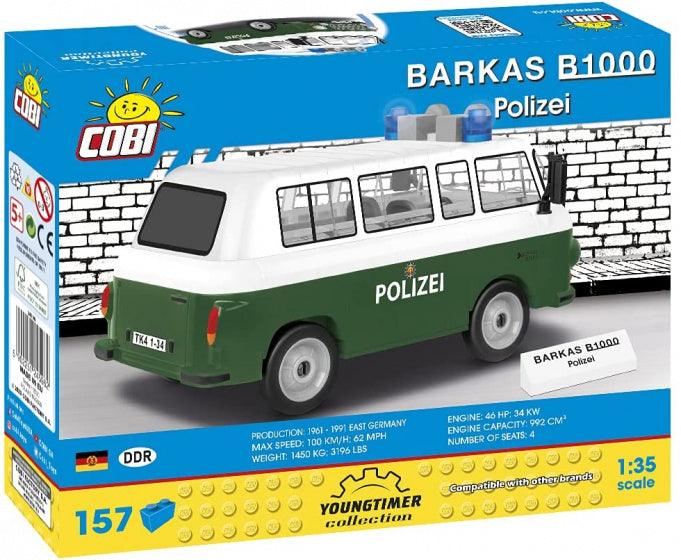 modelbouwset Barkas B1000 Politiewagen groen 157-delig