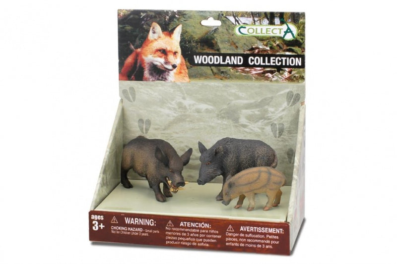 bosdieren: speelset in giftverpakking 3-delig zwijn