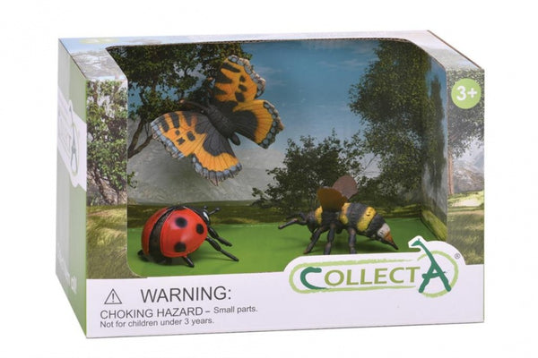 insecten: speelset in giftverpakking 3-delig vlinder