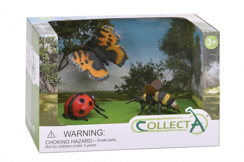 insecten: speelset in giftverpakking 3-delig vlinder