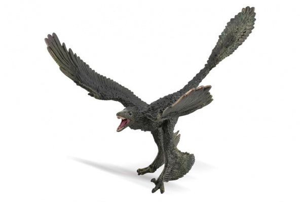 dinosaurus Microraptor junior 20 cm rubber donkergroen