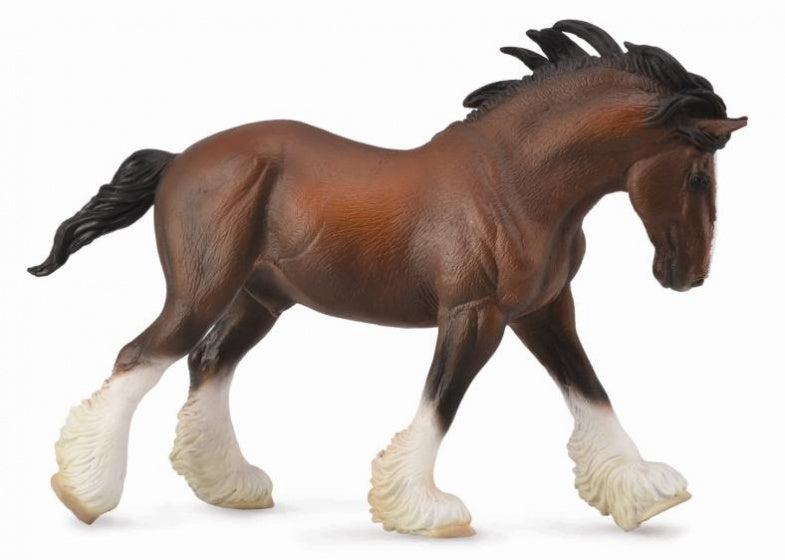 paarden: Clydesdale hengst 20 cm bruin