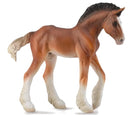 paarden: Clydesdale veulen 11 cm bruin