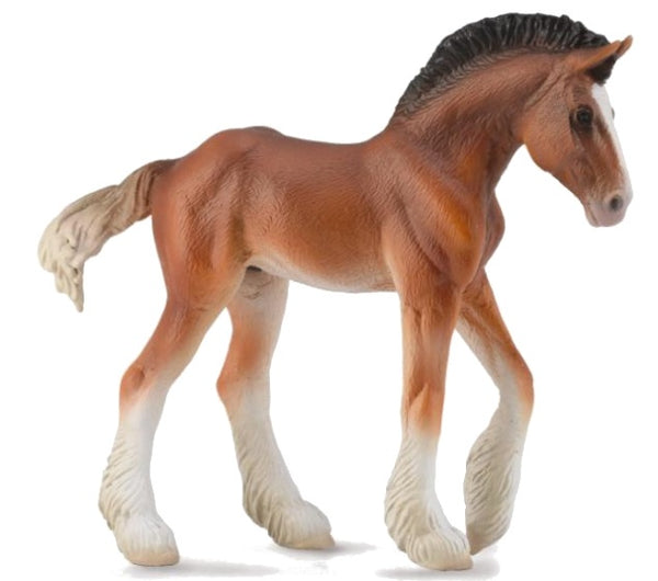 paarden: Clydesdale veulen 11 cm bruin