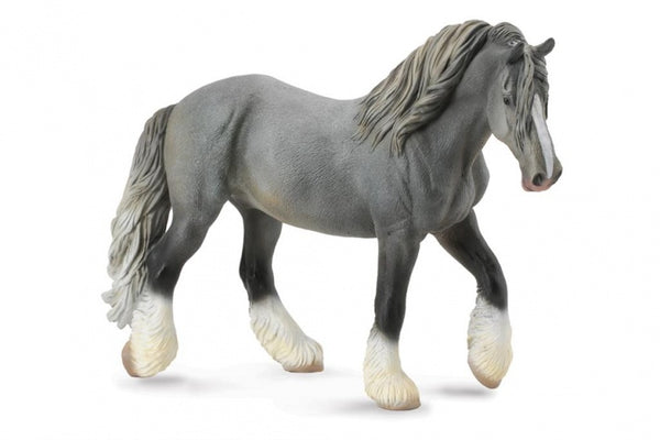 paarden: Shire merrie 17 cm grijs