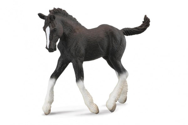 paarden: Shire veulen 11 cm zwart