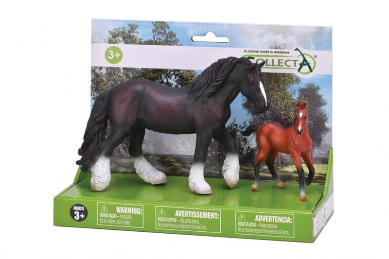 Paarden: Speelset in giftverpakking 2-delig zwart