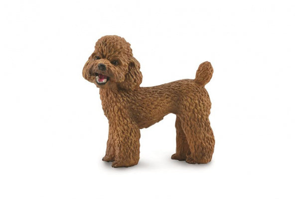 hond Poedel junior 4,2 cm rubber bruin