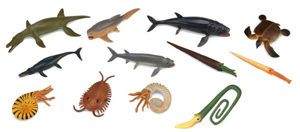 Prehistorische dieren mini set 12 stuks 7-11 cm