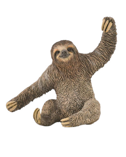 speeldier luiaard Sloth 8,4 x 8,1 cm ABS bruin