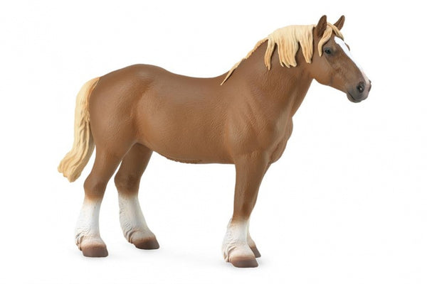 speelfiguur Belgisch trekpaard 18 cm bruin