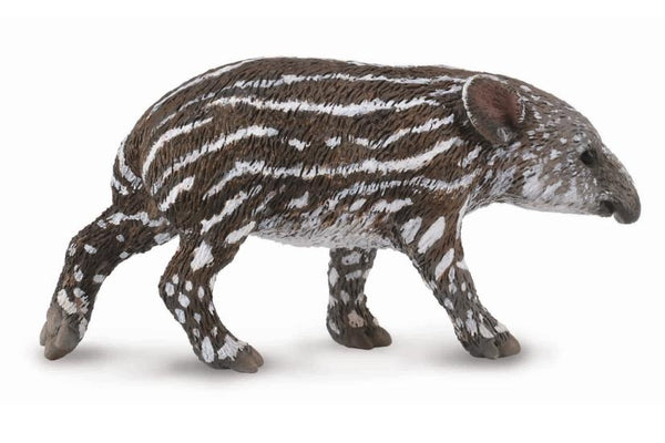wilde dieren: Tapir kalf 6 cm donkerbruin/wit