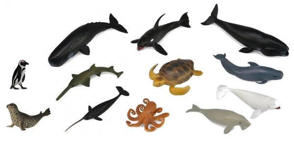 Zeedieren set mini 12 stuks 7-11 cm