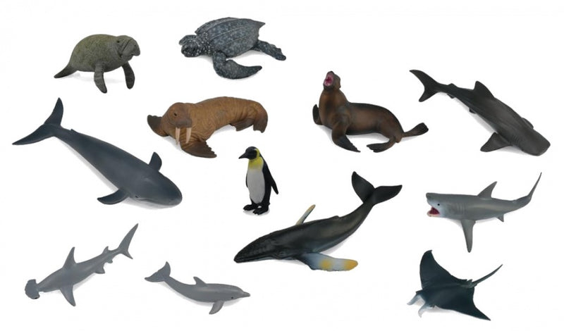 Zeedieren set mini 12 stuks 7 - 1 1 cm