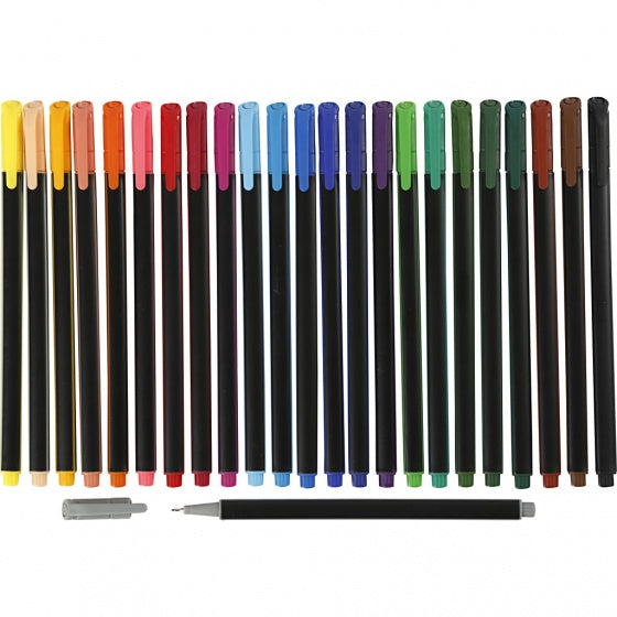 fineliner lijndikte 0,6-0,7 mm multicolor 24 stuks
