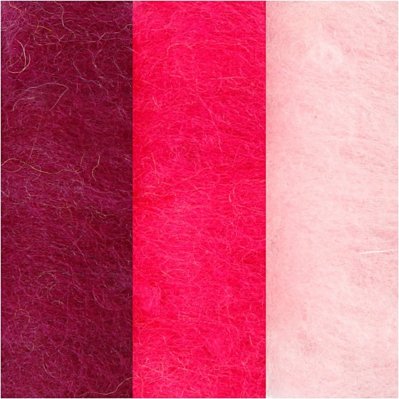 gekaarde wol roze 10 gram 3 stuks