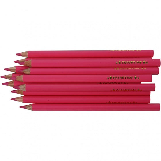 Driehoekige Jumbo Kleurpotloden - Roze, 12st.