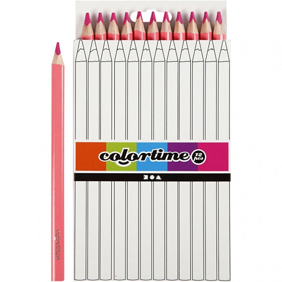 Driehoekige Jumbo Kleurpotloden - Roze, 12st.