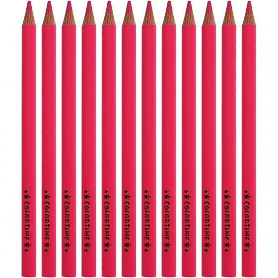 Driehoekige Jumbo Kleurpotloden - Roze, 12st.