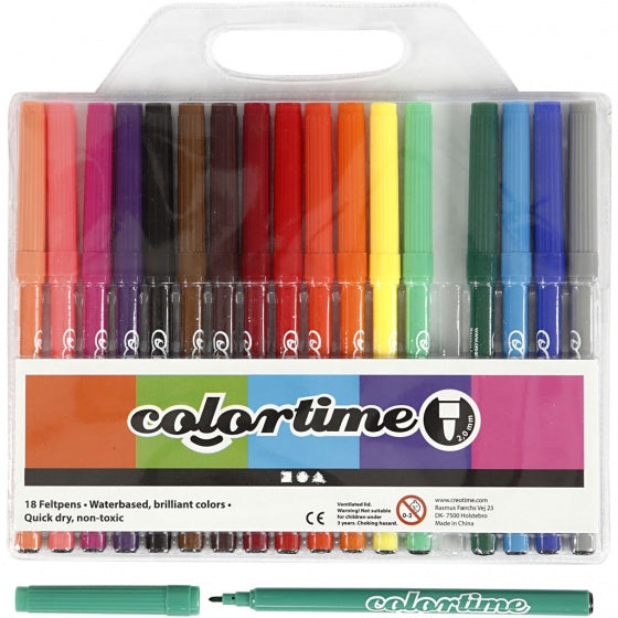 stiften lijndikte 2 mm multicolor 18 stuks