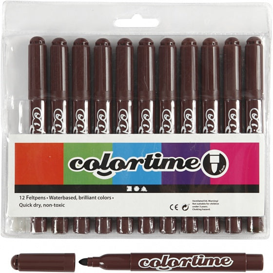 Donkerbruine Jumbo Stiften, 12st.