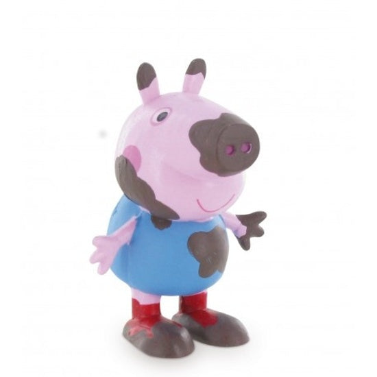 speelfiguur Peppa Pig: George Mud 6 cm roze