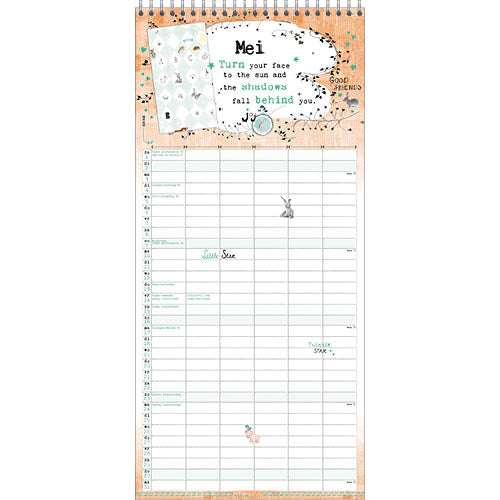 familiekalender Jungle 2021 20 x 45 cm papier