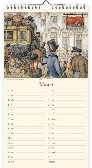 notitiekalender 2022 Anton Pieck Overveen 18 x 34,5 cm