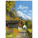 wandkalender Alpen 30 x 42 cm papier blauw/groen