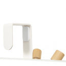 deurhanger Helsinki 4-haaks 19 cm staal/hout wit/blank