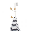 deurhanger Helsinki 4-haaks 19 cm staal/hout wit/blank