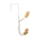 deurhanger Helsinki 4-haaks 19 cm staal/hout wit/blank