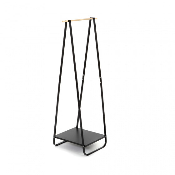 kledingrek Gustaf 54 x 140 cm staal/hout zwart