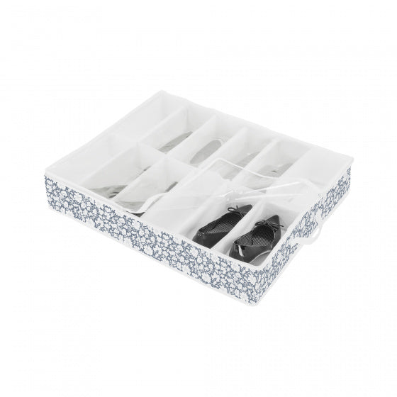 opbergtas schoenen Vicky 76 x 60 x 15 cm blauw/wit