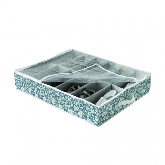 opbergtas schoenen Vicky 76 x 60 x 15 cm blauw/wit