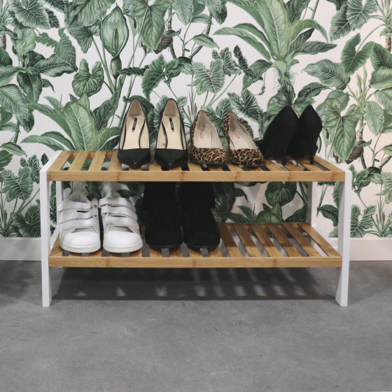 schoenenrek Akira 70 x 33,5 cm hout wit/naturel