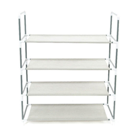 stapelbaar schoenenrek 4 planken Salome 70,5 cm grijs