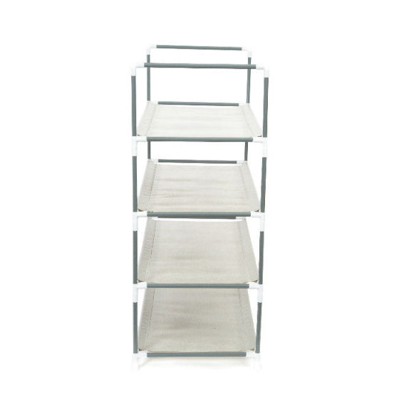 stapelbaar schoenenrek 4 planken Salome 70,5 cm grijs
