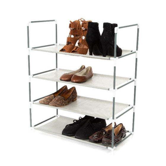 stapelbaar schoenenrek 4 planken Salome 70,5 cm grijs
