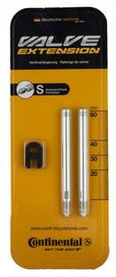 ventielverlengers SV 60 mm aluminium zilver 2 stuks