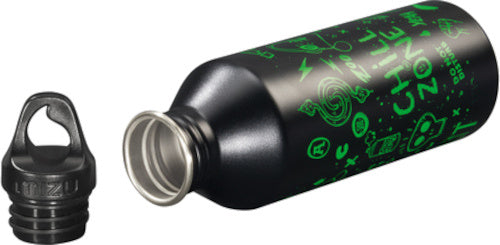 drinkfles SodaLoda junior 750 ml RVS zwart/groen