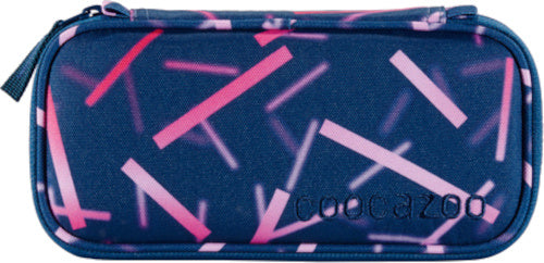 etui Cyber 24 x 11 x 6 cm polyester donkerblauw/roze