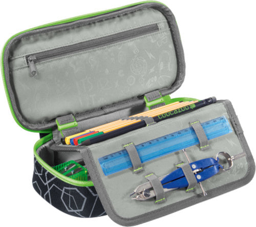 etui Laserreflect 24 x 11 x 6 cm polyester zwart/groen