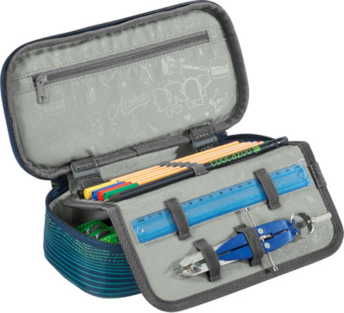 etui Soniclights 24 x 11 x 6 cm polyester blauw/groen