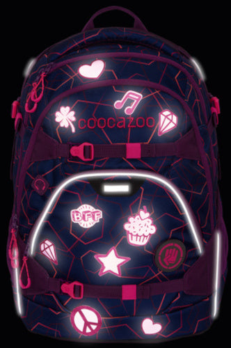 textielstickers StickyRicky reflecterend roze 9 stuks
